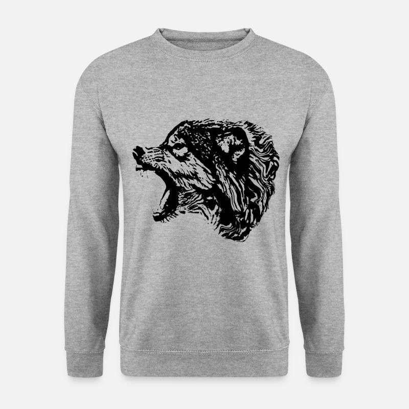 Wolf - Unisex Pullover - Weißgrau meliert