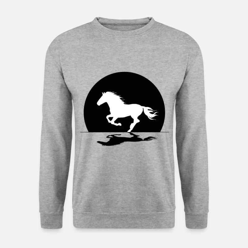 Pferde, Pferd, Westernreiten, Mädchen, Reiten - Unisex Pullover - Weißgrau meliert