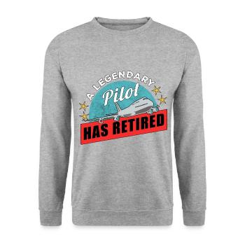 Airplane Pilot Fly Pension Stopped I Gift - Unisex Sweatshirt - salt & pepper - Front - Alina (178cm) & Michal (187cm)