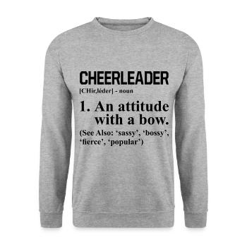 Cheerleader Noun Defintion Cheerleading Cheerdance - Unisex Pullover - Weißgrau meliert - Vorne - Alina (178cm) & Michal (187cm)