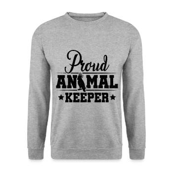 Proud Animal Keeper Animal Lover Zoo Keeper Zoolog - Unisex Pullover - Weißgrau meliert - Vorne - Alina (178cm) & Michal (187cm)