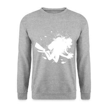 Scuba Diver Scuba Diver Scuba Diving - Unisex Sweatshirt - salt & pepper - Front - Alina (178cm) & Michal (187cm)