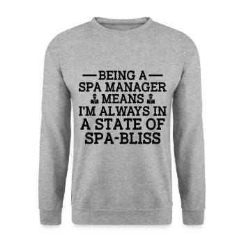 SPA Manager Job Wellness Funny SPA Management Sayi - Unisex Sweatshirt - salt & pepper - Front - Alina (178cm) & Michal (187cm)