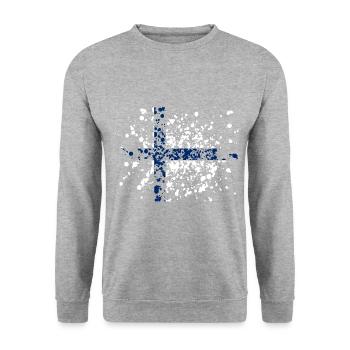 Finland flag, Finland flag - Unisex Sweatshirt - salt & pepper - Front - Alina (178cm) & Michal (187cm)