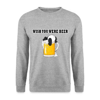 Wish You Were Bear - Funny Panda - Unisex Sweatshirt - salt & pepper - Front - Alina (178cm) & Michal (187cm)