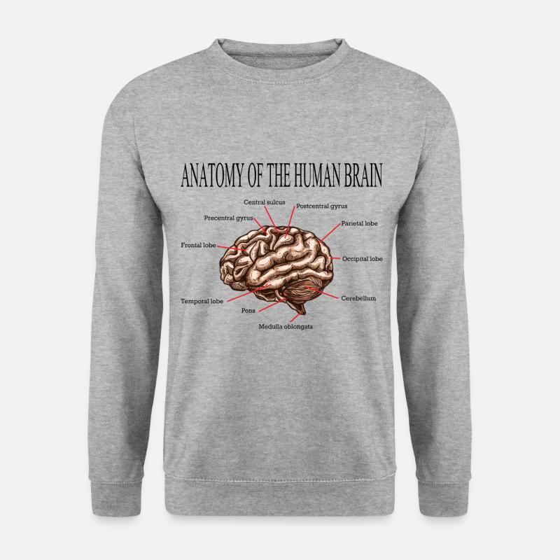 ANATOMIE DES GEHIRNS NEUROWISSENSCHAFT GESCHENK - Unisex Pullover - Weißgrau meliert