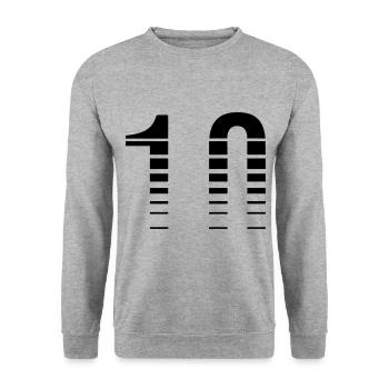 Number Ten - Unisex Sweatshirt - salt & pepper - Front - Alina (178cm) & Michal (187cm)