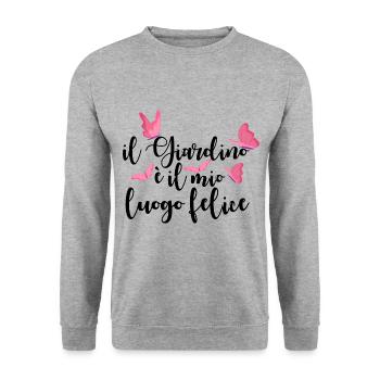 Il Jiardino E Il Mio Luogo Felice Para Jardineros - Unisex Pullover - Weißgrau meliert - Vorne - Alina (178cm) & Michal (187cm)