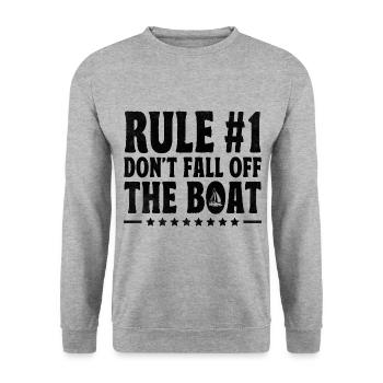 Regel # Fallen Sie nicht vom Boot Paddelboot - Unisex Pullover - Weißgrau meliert - Vorne - Alina (178cm) & Michal (187cm)