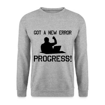 Got A New Error Progress Coder Software Developer - Unisex Pullover - Weißgrau meliert - Vorne - Alina (178cm) & Michal (187cm)