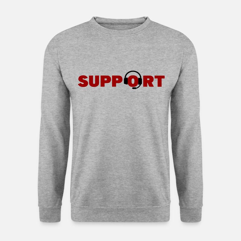 Support Headset - Unisex Pullover - Weißgrau meliert