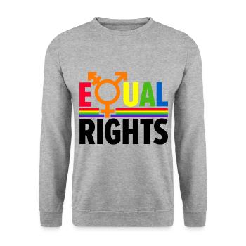 Equal Rights Gay Pride Rainbow Bisexual Love Lgbtq - Unisex Pullover - Weißgrau meliert - Vorne - Alina (178cm) & Michal (187cm)