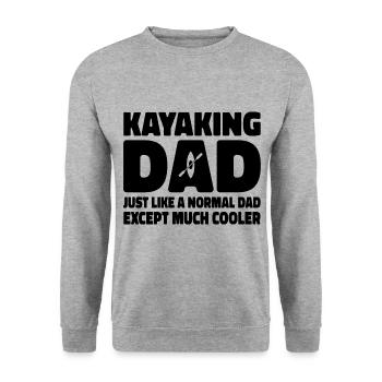Kayaking Dad Just Like A Normal Dad Except Much Co - Unisex Pullover - Weißgrau meliert - Vorne - Alina (178cm) & Michal (187cm)
