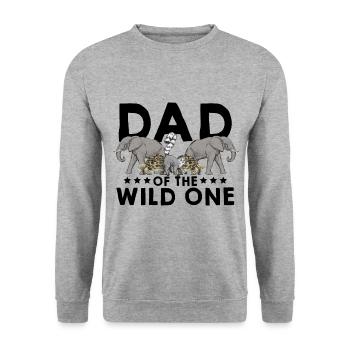 Dad Of The Wild Animal Lover Animal Keeper Zoologi - Unisex Pullover - Weißgrau meliert - Vorne - Alina (178cm) & Michal (187cm)
