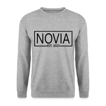 2023 Verlobung Brautdusche Hochzeit - Unisex Pullover - Weißgrau meliert - Vorne - Alina (178cm) & Michal (187cm)
