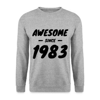 1983 vintage Awesome Since 1983 gift idea - Unisex Sweatshirt - salt & pepper - Front - Alina (178cm) & Michal (187cm)