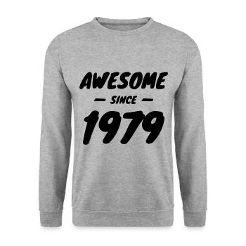 1979 vintage Awesome Since 1979 Gift idea - Unisex Sweatshirt - salt & pepper - Front - Alina (178cm) & Michal (187cm)