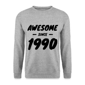 1990 vintage Awesome Since 1990 Gift idea - Unisex Sweatshirt - salt & pepper - Front - Alina (178cm) & Michal (187cm)