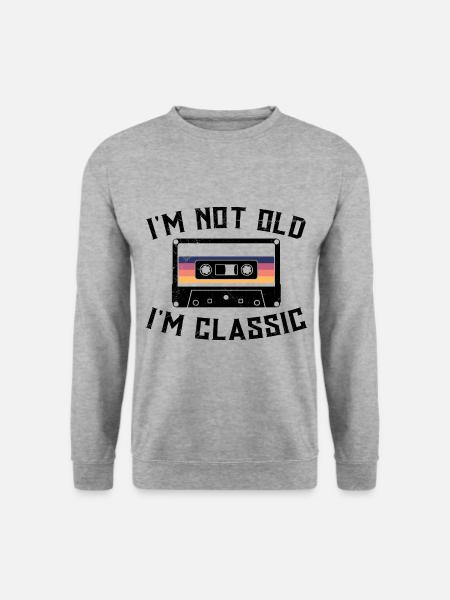 80er 90er Jahre Musik Kassette Lustig Mixtape - Unisex Pullover - Weißgrau meliert