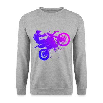 Motocross Supermoto Damen Freestyle Motocross - Unisex Pullover - Weißgrau meliert - Vorne - Alina (178cm) & Michal (187cm)