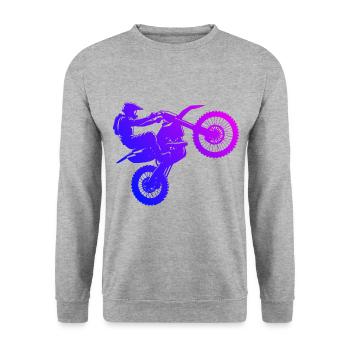 Motocross Dirt Bike Dirt Biker Women's Freestyle Moto - Unisex Sweatshirt - salt & pepper - Front - Alina (178cm) & Michal (187cm)