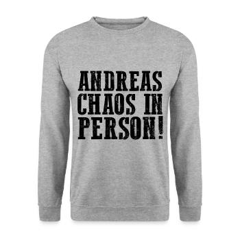 Prénom Andreas - Sweat-shirt Unisexe - gris chiné - Devant - Alina (178cm) & Michal (187cm)