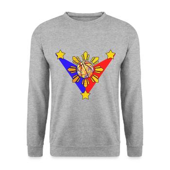 Philippines Filipino Flag Basketball I Cadeau - Sweat-shirt Unisexe - gris chiné - Devant - Alina (178cm) & Michal (187cm)