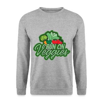Légume Végétarien Végétalien Vintage I Cadeau - Sweat-shirt Unisexe - gris chiné - Devant - Alina (178cm) & Michal (187cm)