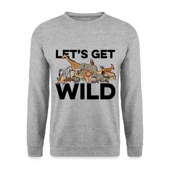Let's Get Wild Animal Lover Animal Keeper Zoo Keep - Unisex Pullover - Weißgrau meliert - Vorne - Alina (178cm) & Michal (187cm)