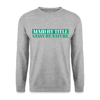 Demoiselle d’honneur Bachelorette Bestie Party - Sweat-shirt Unisexe - gris chiné - Devant - Alina (178cm) & Michal (187cm)