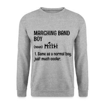 Blaskapelle Junge Sprüche Lustige Marsch Instrumen - Unisex Pullover - Weißgrau meliert - Vorne - Alina (178cm) & Michal (187cm)
