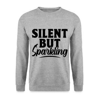 Silent But Sparkling Sayings For Introverts - Unisex Sweatshirt - salt & pepper - Front - Alina (178cm) & Michal (187cm)