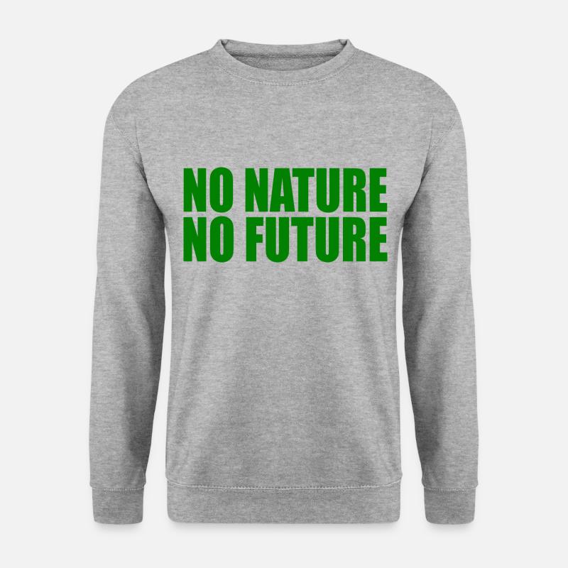 No nature no future - Unisex Pullover - Weißgrau meliert