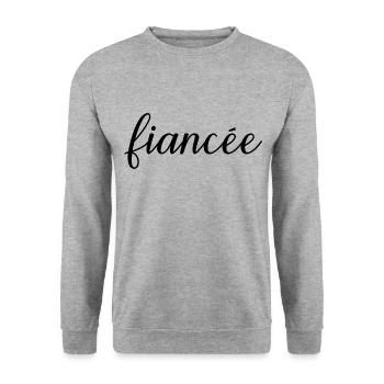 Fiancée Matching Engagement Wedding Honeymoon - Unisex Sweatshirt - salt & pepper - Front - Alina (178cm) & Michal (187cm)