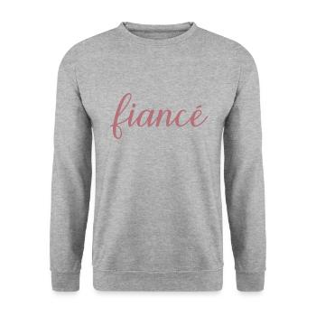 Fiancé Matching Engagement Gift Groom’s Mariage du marié - Sweat-shirt Unisexe - gris chiné - Devant - Alina (178cm) & Michal (187cm)