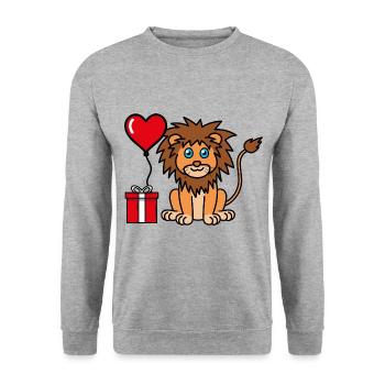 Leo - Gift Idea - Valentine's Day 2023 Gift - Unisex Sweatshirt - salt & pepper - Front - Alina (178cm) & Michal (187cm)