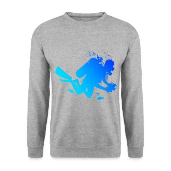 Plongée sous-marine Plongée libre Plongée sous-marine femme - Sweat-shirt Unisexe - gris chiné - Devant - Alina (178cm) & Michal (187cm)