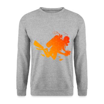 Scuba Diver Homme Scuba Diver Diving - Sweat-shirt Unisexe - gris chiné - Devant - Alina (178cm) & Michal (187cm)