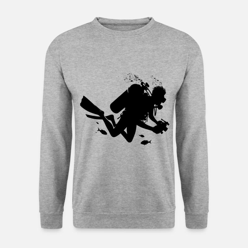 Tauchen Diver Plongée Libre Taucher - Sweat-shirt Unisexe - gris chiné