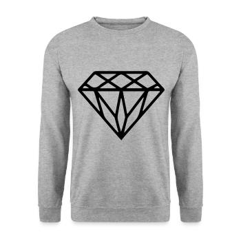 Diamant - Sweat-shirt Unisexe - gris chiné - Devant - Alina (178cm) & Michal (187cm)