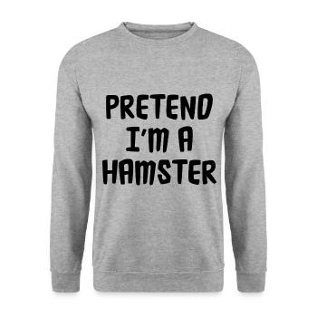 Pretend I'm A Hamster Animal Owner Pet Lover Hamst - Unisex Pullover - Weißgrau meliert - Vorne - Alina (178cm) & Michal (187cm)