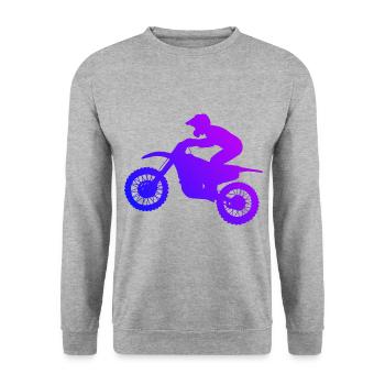 Motocross Supermoto Freestyle Motocross Dirt Biker - Unisex Pullover - Weißgrau meliert - Vorne - Alina (178cm) & Michal (187cm)