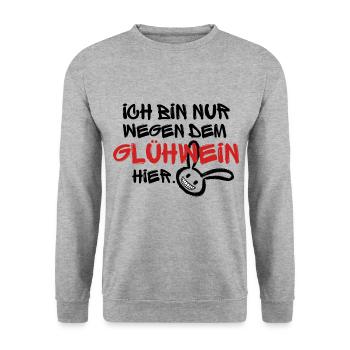 Der Glühweinhase (1) - Unisex Pullover - Weißgrau meliert - Vorne - Alina (178cm) & Michal (187cm)