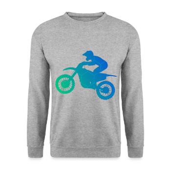 Freestyle Motocross Supermoto Dirt Bike Motocross - Unisex Pullover - Weißgrau meliert - Vorne - Alina (178cm) & Michal (187cm)