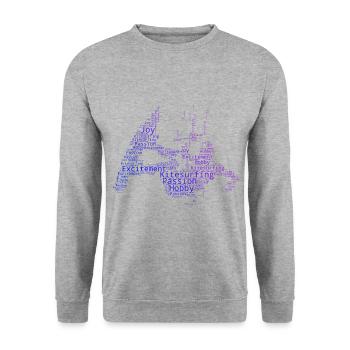 Men's Kitesurfing Kitesurfer Kitesurf Kitesurfing - Unisex Sweatshirt - salt & pepper - Front - Alina (178cm) & Michal (187cm)