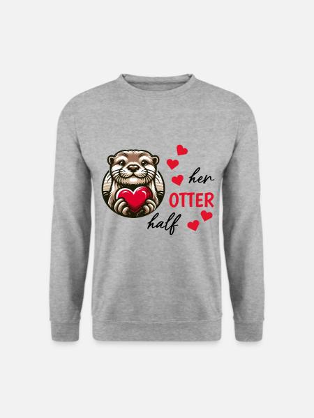 Otter Half Love Gift - Unisex Sweatshirt - salt & pepper
