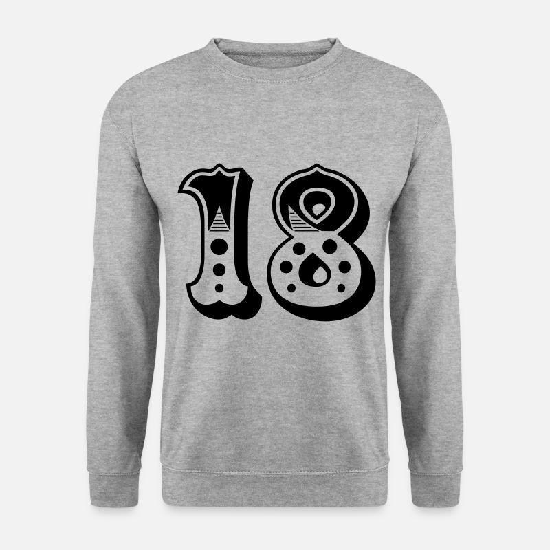 18 - Number - Number - Unisex Sweatshirt - salt & pepper