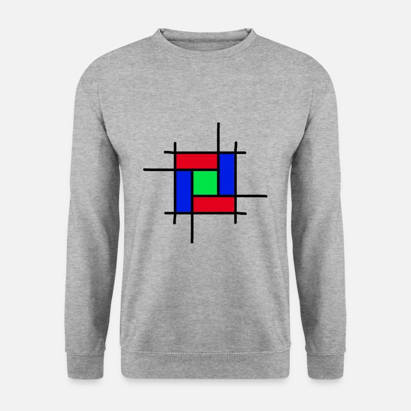 moderne Kunst - Unisex Pullover - Weißgrau meliert