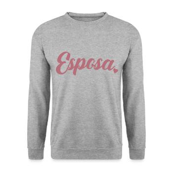 Esposa Cute Wife To Be Bride Couple Wedding Gift - Unisex Sweatshirt - salt & pepper - Front - Alina (178cm) & Michal (187cm)