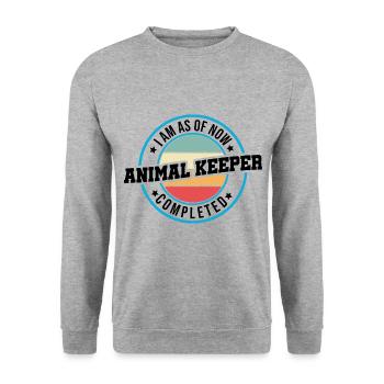 I Am As Of Now Animal Keeper Completed Animal Love - Unisex Pullover - Weißgrau meliert - Vorne - Alina (178cm) & Michal (187cm)